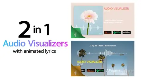 Minimal Audio Visualizer With Lyrics Freebies template preview