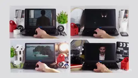 Mock-Up Real Footage Laptop Freebies template preview