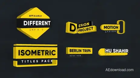 Modern Isometric Titles V2 Freebies template preview