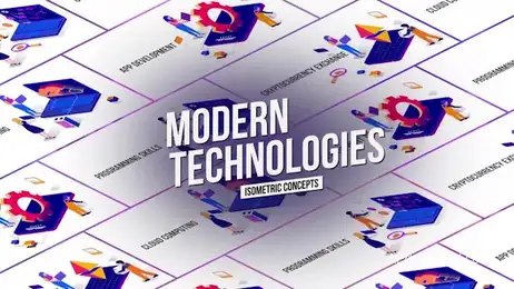 Modern Tecnology - Isometric Concept Freebies template preview