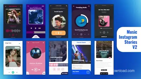 Music Instagram Stories V2 Freebies template preview