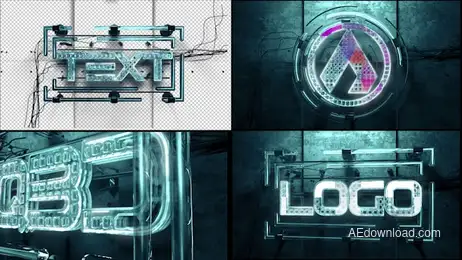 Neon Logo Glass Freebies template preview