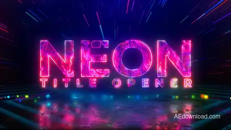 Neon Title Opener Freebies template preview