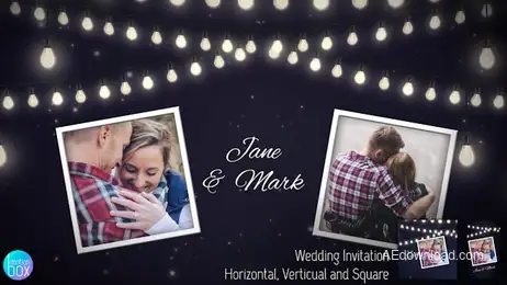 Night Bulbs Wedding Invitation Freebies template preview