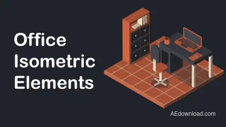 Office Isometric Elements Freebies template preview