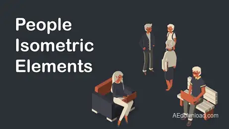 People Isometric Elements Freebies template preview