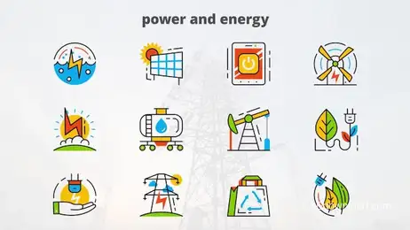 Power and Energy - Flat Animated Icons Freebies template preview