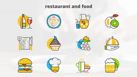 Restaurant & Food - Flat Animated Icons Freebies template preview