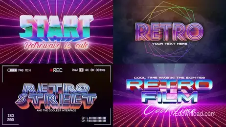 Retro Wave Logo Pack 3 Freebies template preview
