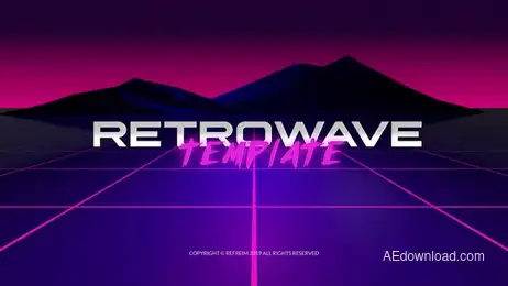 Retrowave Logo Reveal Freebies template preview