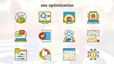 SEO Optimization - Flat Animated Icons Freebies template preview
