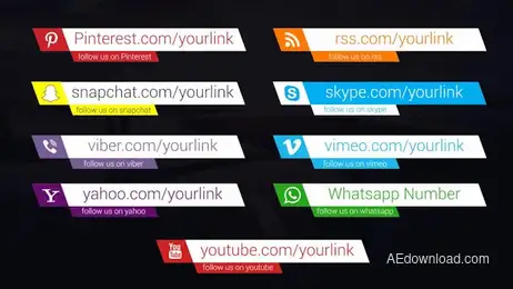 Social Media Lower Thirds Freebies template preview