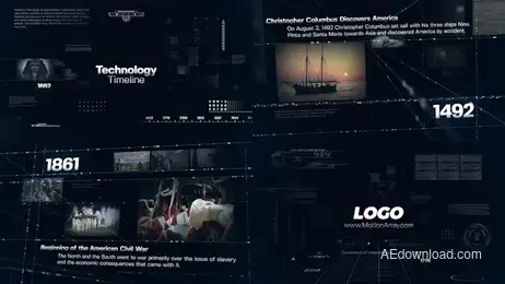 Technology Timeline Freebies template preview