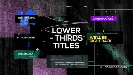 Titles Lower Thirds Grunge Distortion Freebies template preview