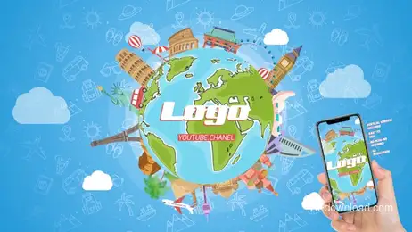 Travel Logo Reveal Freebies template preview