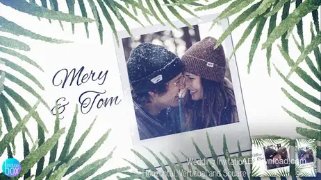 Tropical Wedding Invitation Freebies template preview