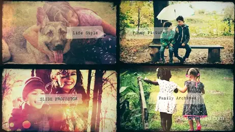 Vintage Old Slide Projector Slideshow Freebies template preview