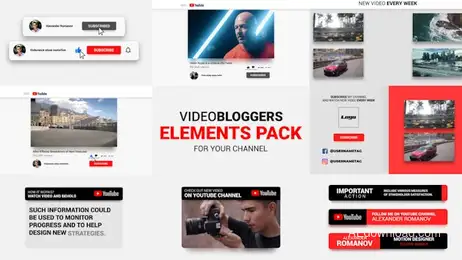 Youtube Channel Blogers Pack Freebies template preview