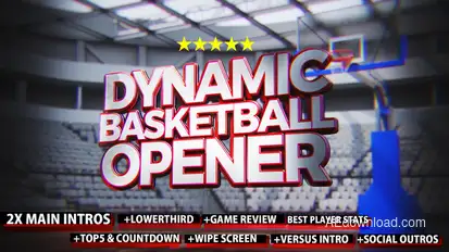 Dynamic Basketball Opener/Intro Video Displays template preview