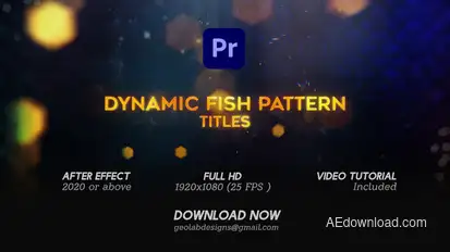 Dynamic Fish Pattern Titles l Aqua Titles Premiere Pro template preview
