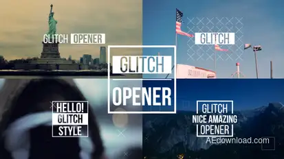 Dynamic Glitch Opener 2 Video Displays template preview