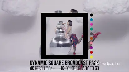 Dynamic Square Broadcast Pack Video Displays template preview