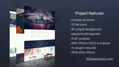 Dynamic Website Presentation Pack Video Displays template preview