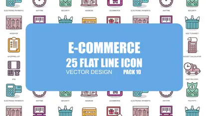 E-Commerce - Flat Animation Icons Video Displays template preview