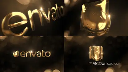 Elegant Gold Logo Reveal Video Displays template preview