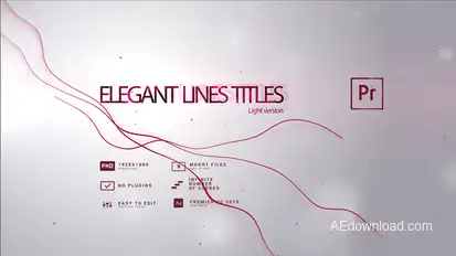 Elegant Lines Titles Light Version Premiere Pro template preview