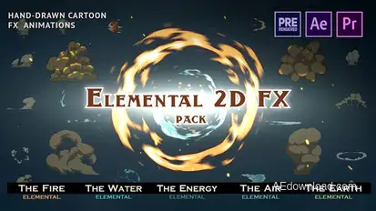 Elemental 2D FX pack Video Displays template preview