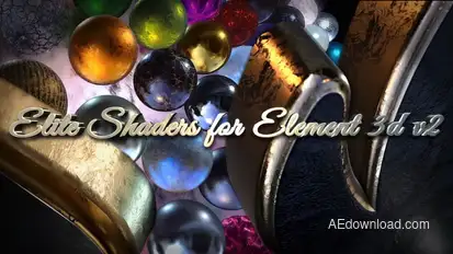 Elite Shaders for Element 3D v2 Video Displays template preview