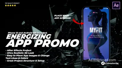 Energizing App Promo - Dynamic & Stylish Mobile App Demonstration Video Video Displays template preview
