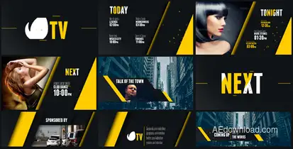 Entertainment TV Broadcast Package Video Displays template preview