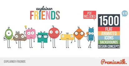 Explainer Friends Video Displays template preview