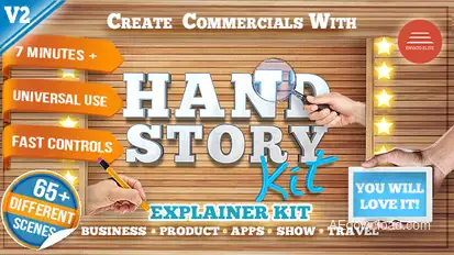 Explainer Story Hand Commercial Video Displays template preview