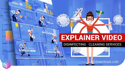 Explainer Video | Disinfection, Cleaning services Video Displays template preview