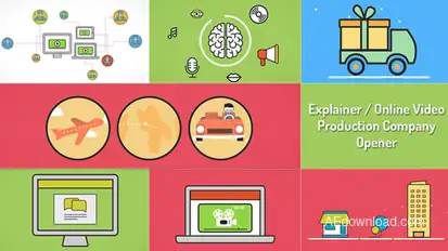 Explainer Video Production Opener Video Displays template preview