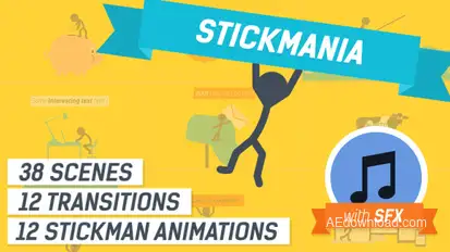 Explainer Video Stickmania Video Displays template preview