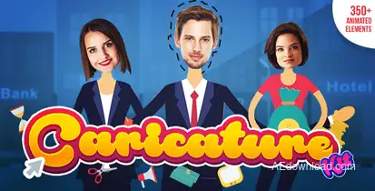 Explainer video toolkit | Caricature Toolkit | Face Cut Out Video Displays template preview