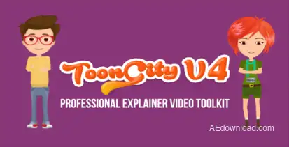 Explainer Video Toolkit | Toon City 4 Video Displays template preview