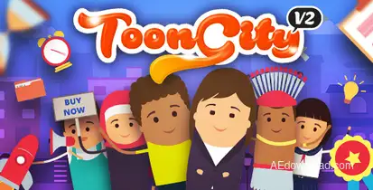 Explainer Video ToolKit | ToonCity 2 Video Displays template preview