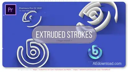 Extruded Strokes Logo Reveal Premiere Pro template preview