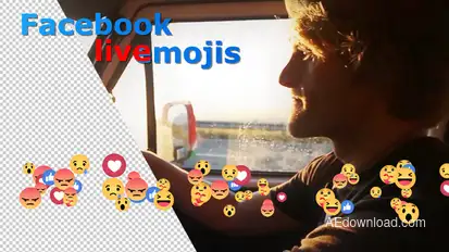 Facebook Live Emojis Builder Video Displays template preview
