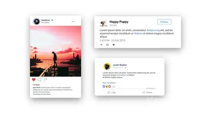 Facebook Twitter Instagram - Animated Posts Video Displays template preview