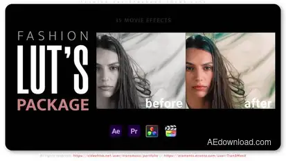 Fashion and Standard Color LUTs Premiere Pro template preview