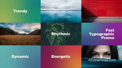 Fast Typographic Promo Video Displays template preview