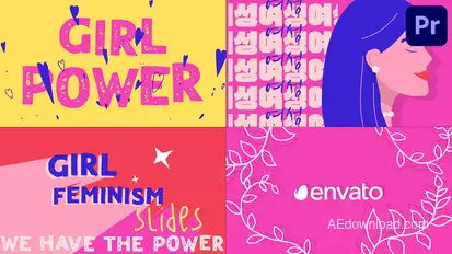 Feminism Typography Scenes for Premiere Pro Premiere Pro template preview