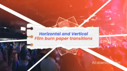 Film Burn Paper Transitions | MOGRT Premiere Pro template preview