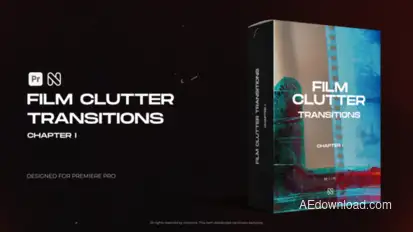 Film Clutter Transitions for Premiere Pro Premiere Pro template preview